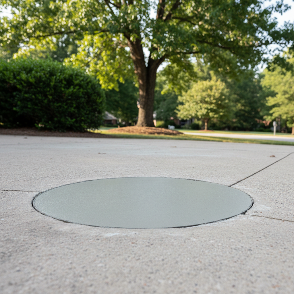 Completed concrete repair work at a residential property in Birmingham, AL
