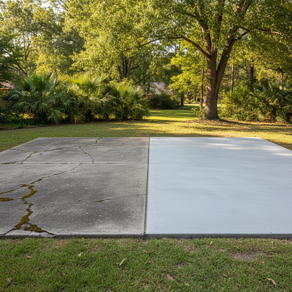 Completed concrete installation work at a residential property in Hoover, AL