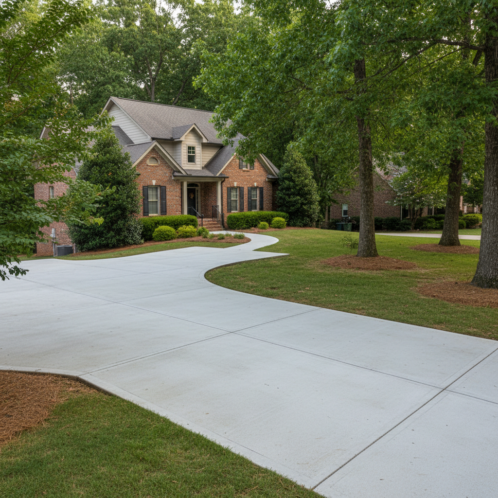 Completed concrete installation work at a residential property in Hoover, AL