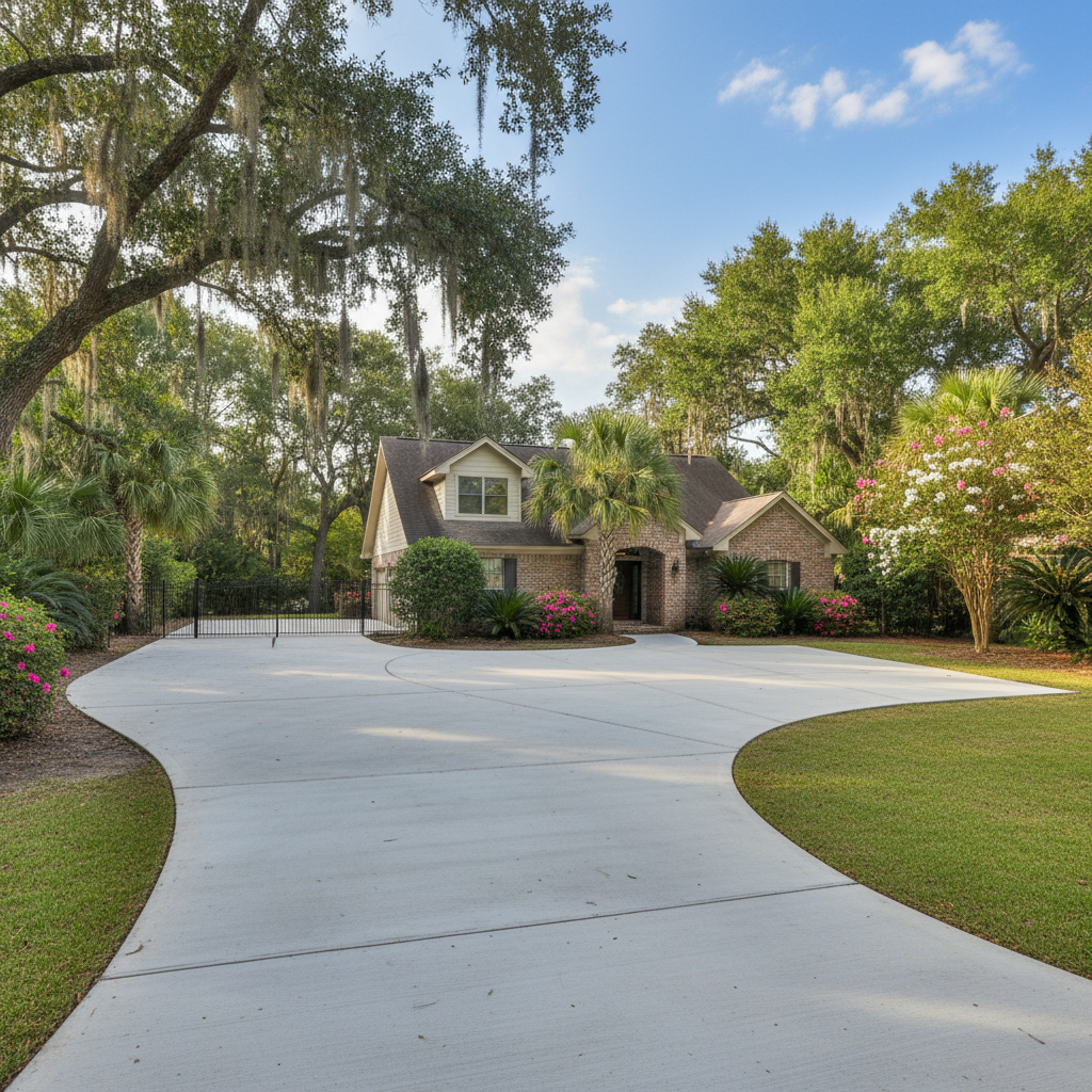 Completed concrete flatwork work at a residential property in Mobile, AL