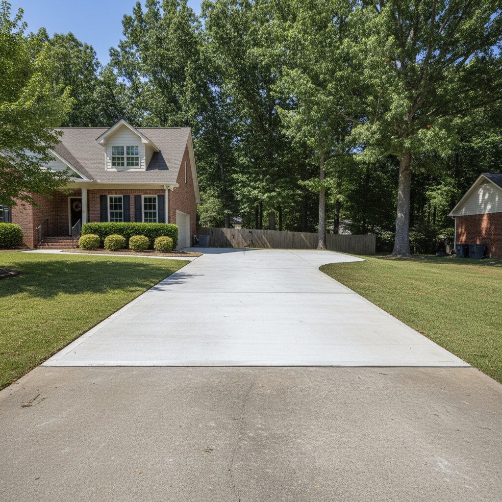 Completed concrete repair work at a residential property in Birmingham, AL