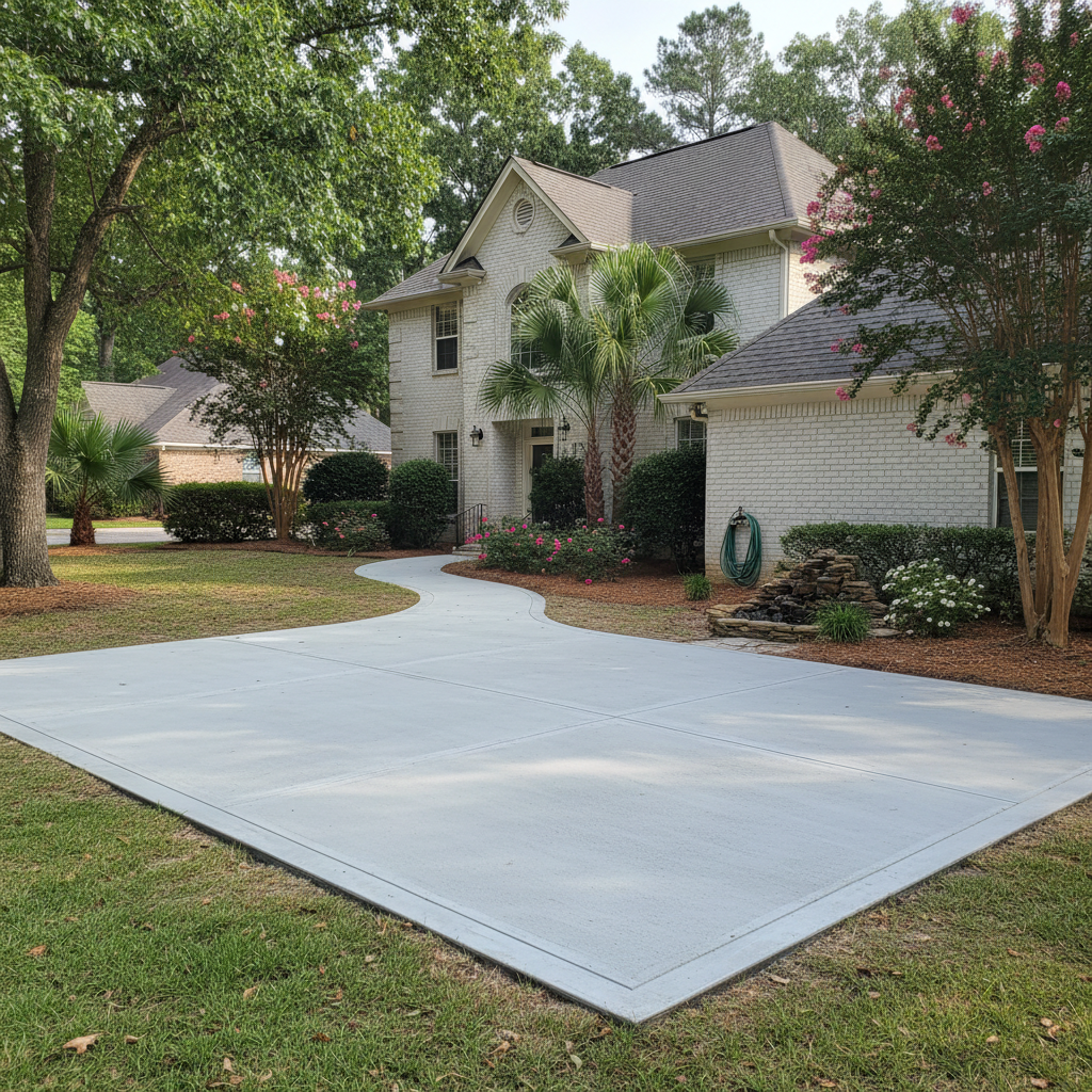 Completed concrete flatwork work at a residential property in Mobile, AL