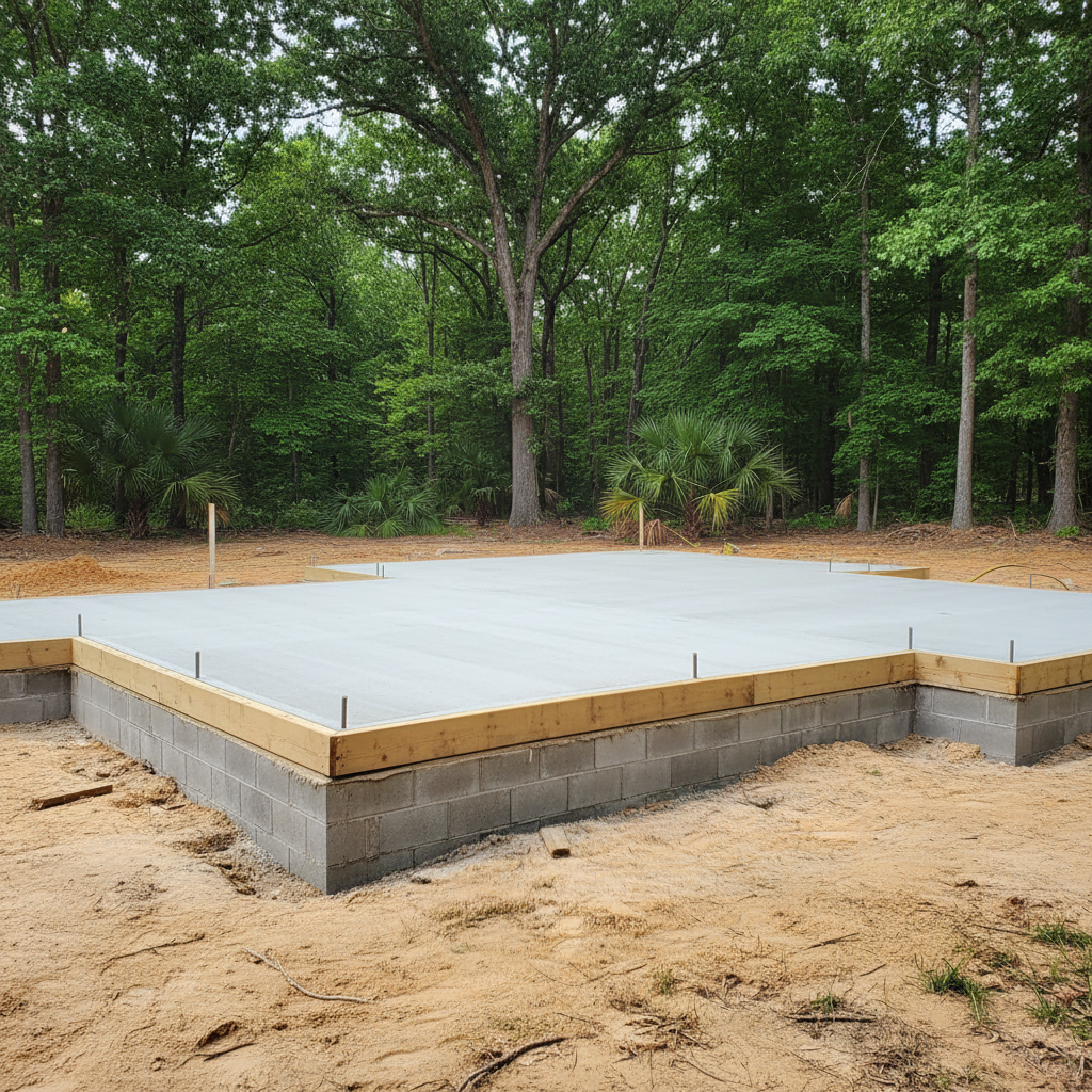 Completed concrete foundations work at a residential property in Dothan, AL