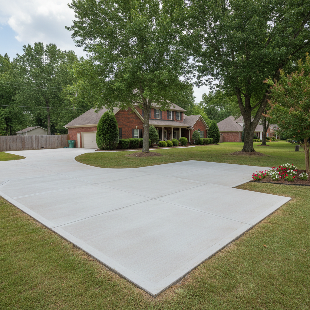 Completed concrete flatwork work at a residential property in Dothan, AL