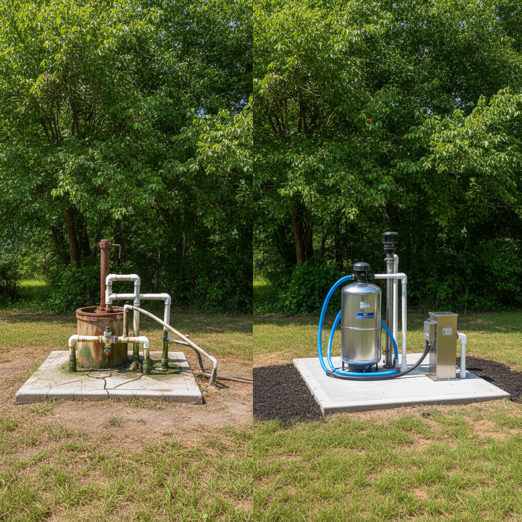 Completed pump repair work at a residential property in Heflin, AL