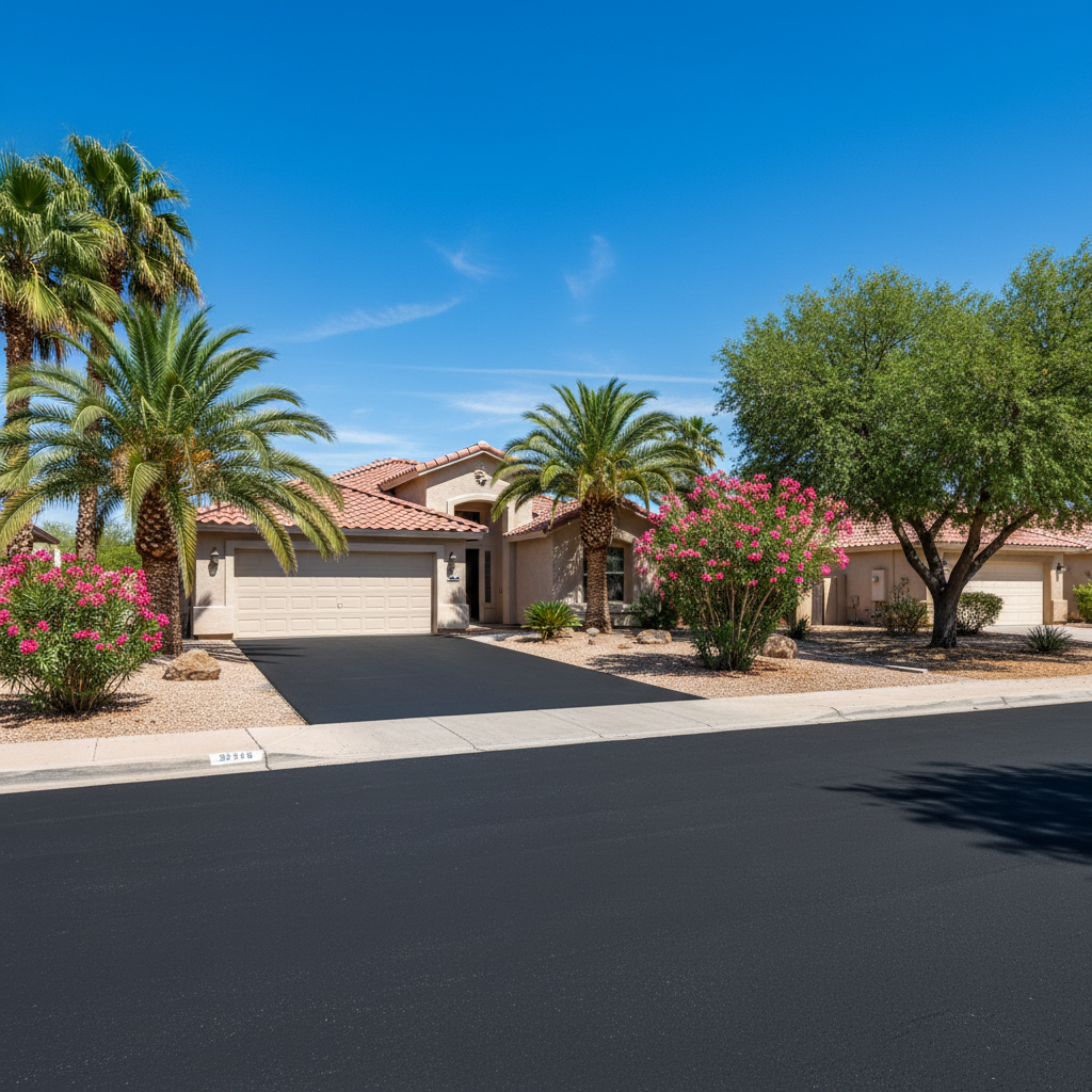 Completed slurry coating work at a residential property in Chandler, AZ