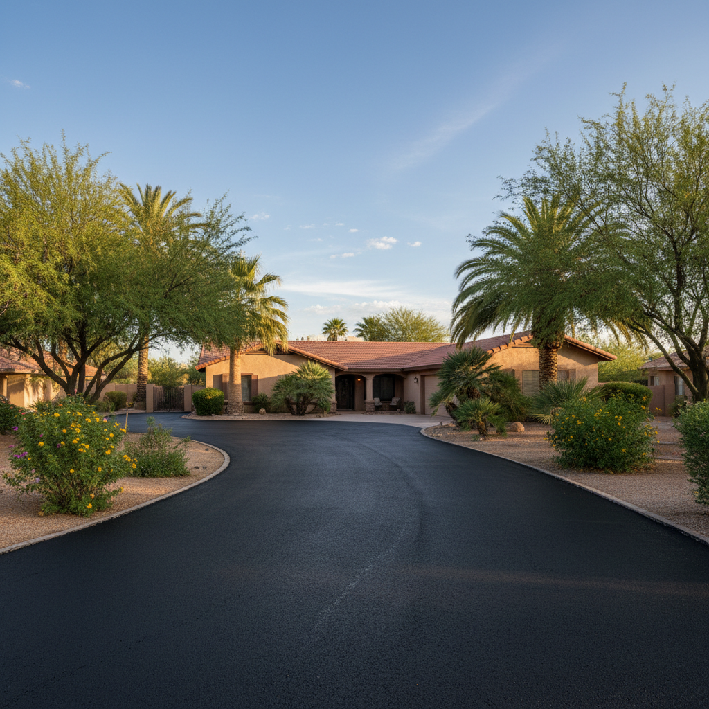 Completed slurry coating work at a residential property in El Mirage, AZ