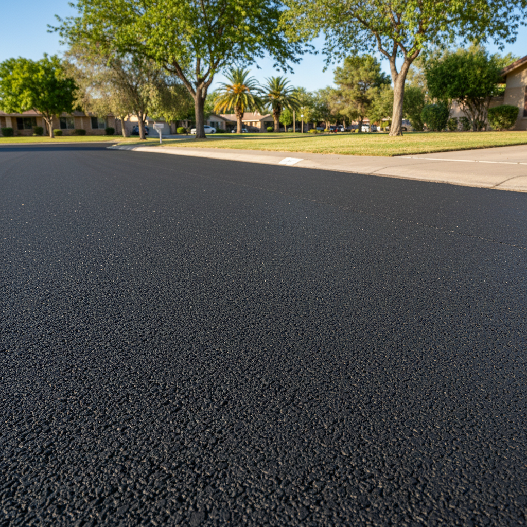 Completed asphalt milling work at a residential property in El Mirage, AZ
