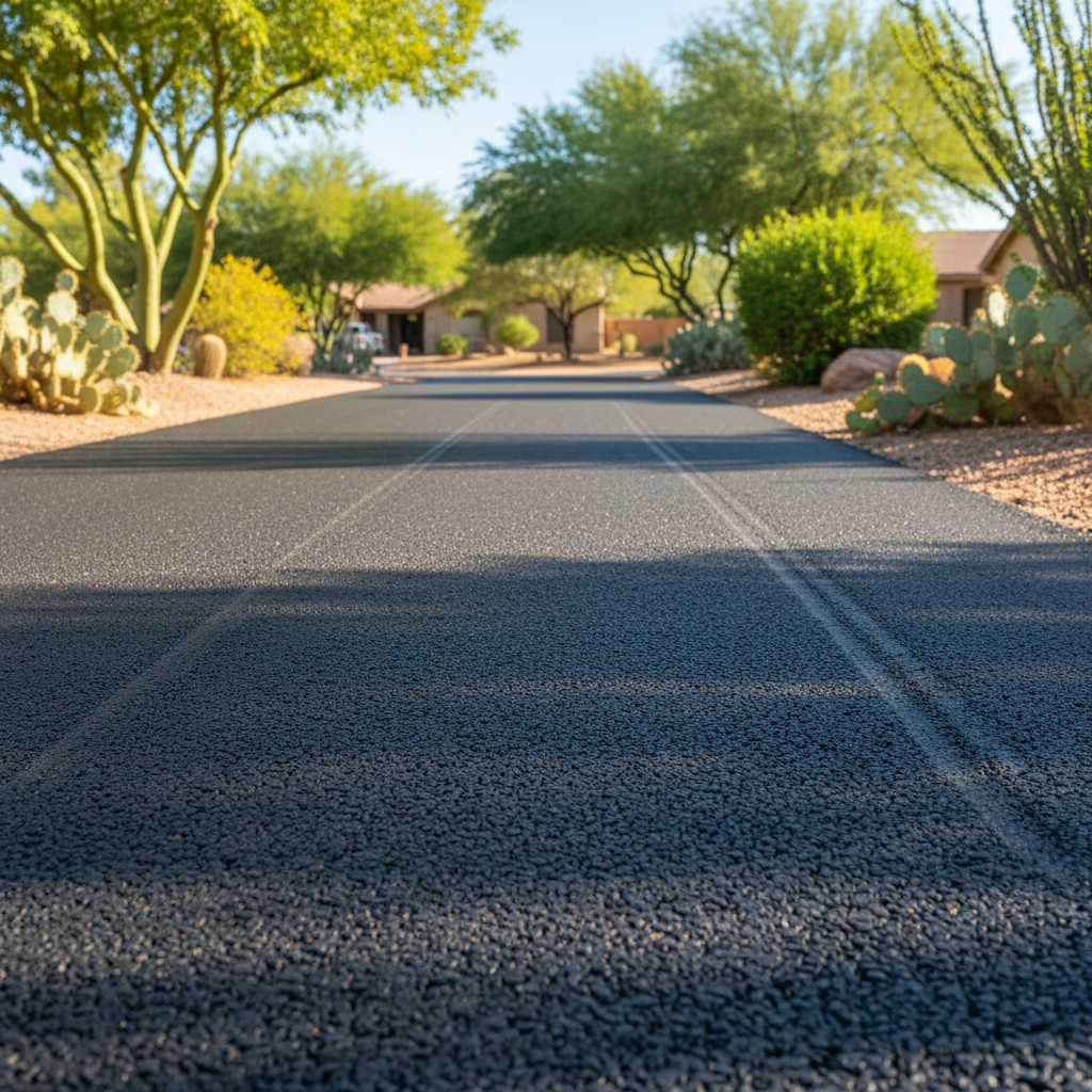 Completed asphalt milling work at a residential property in El Mirage, AZ