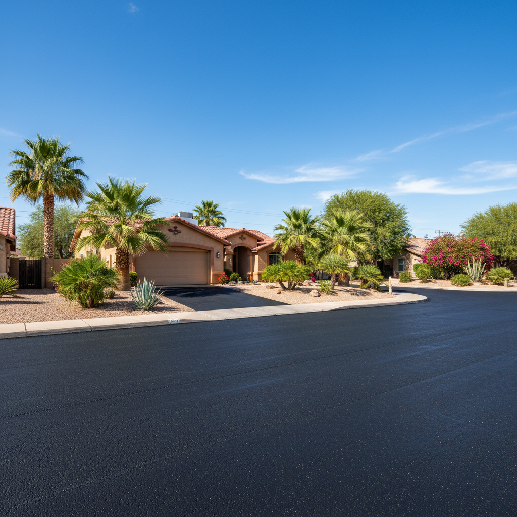Completed slurry coating work at a residential property in El Mirage, AZ