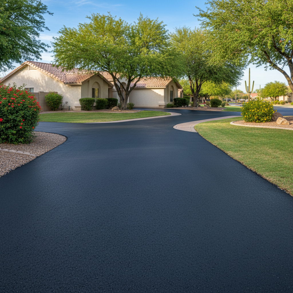Completed slurry coating work at a residential property in Chandler, AZ