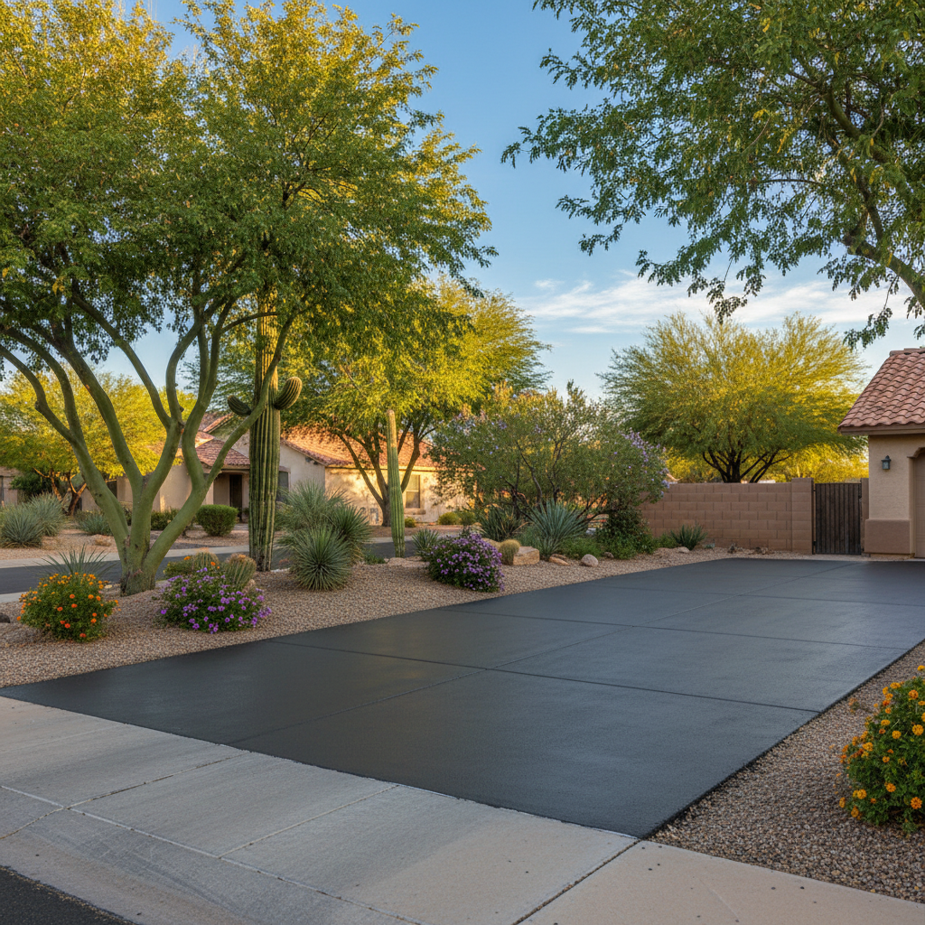Completed slurry coating work at a residential property in El Mirage, AZ