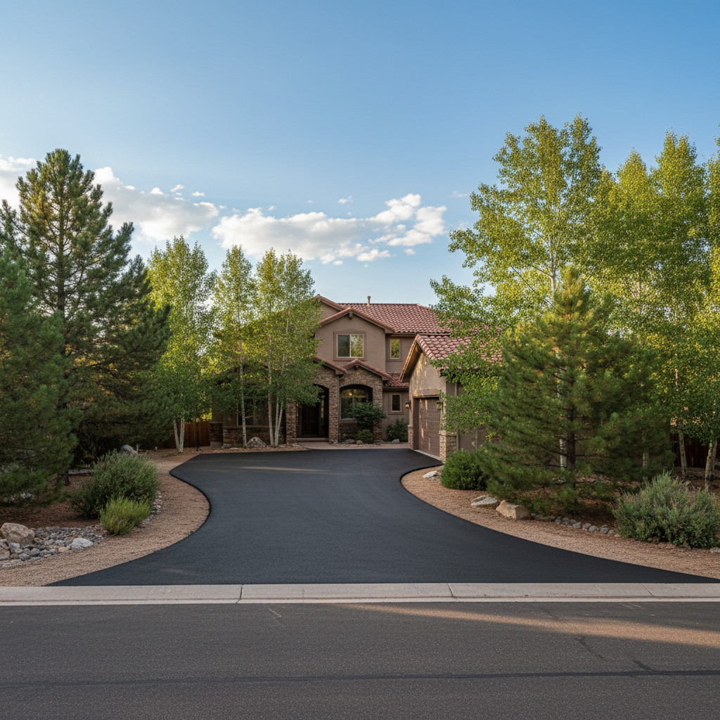 Completed residential asphalt work at a residential property in Flagstaff, AZ