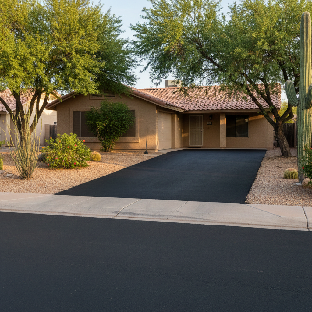 Completed slurry coating work at a residential property in El Mirage, AZ