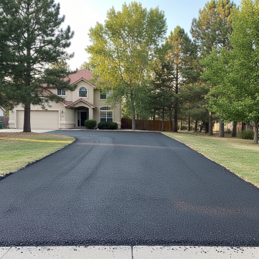Completed asphalt milling work at a residential property in Flagstaff, AZ