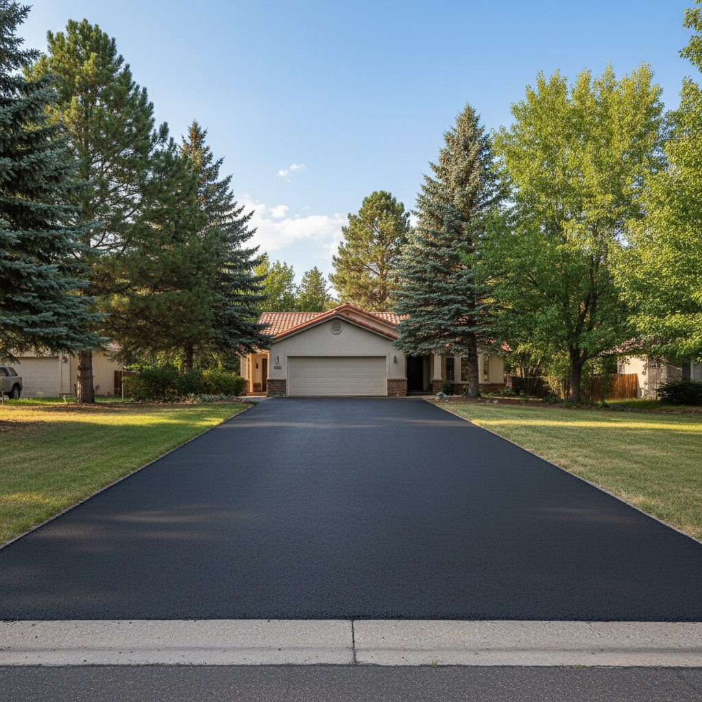 Completed residential asphalt work at a residential property in Flagstaff, AZ