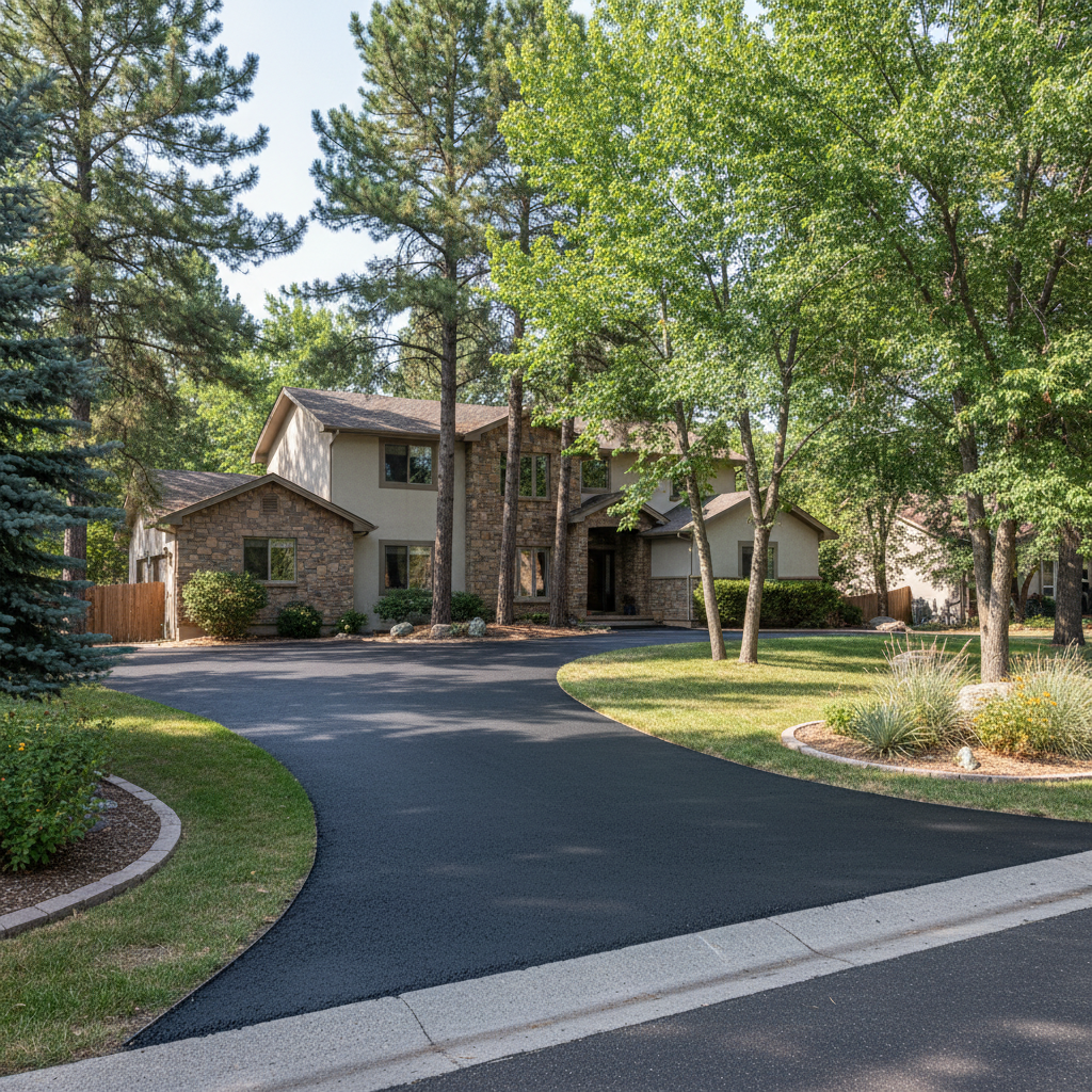 Completed residential asphalt work at a residential property in Flagstaff, AZ