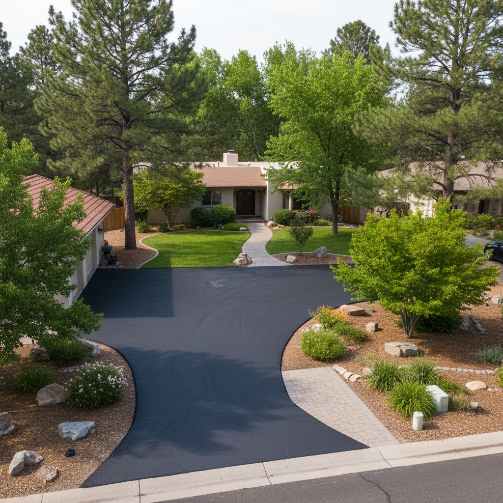 Completed residential asphalt work at a residential property in Flagstaff, AZ