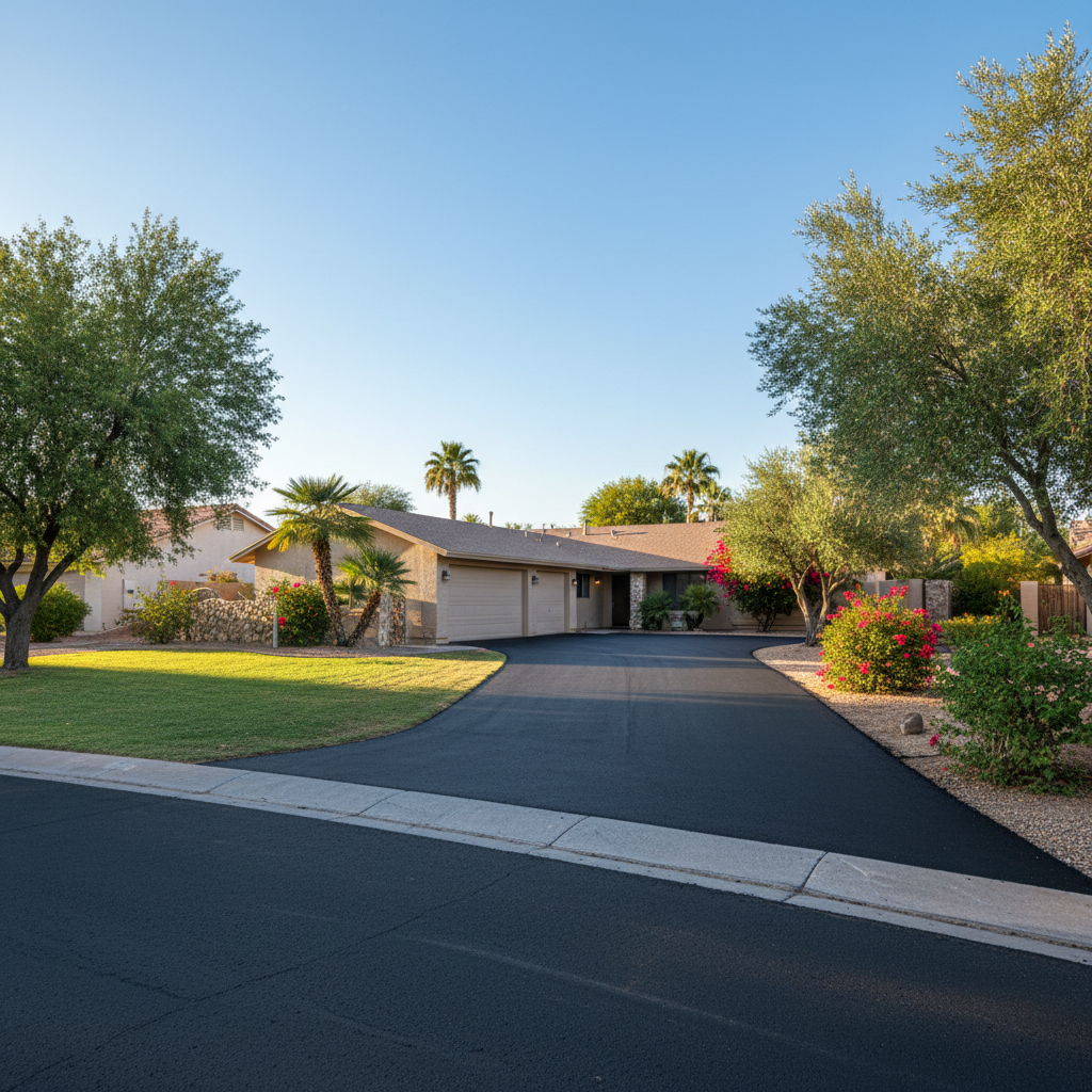 Completed commercial asphalt work at a residential property in Mesa, AZ