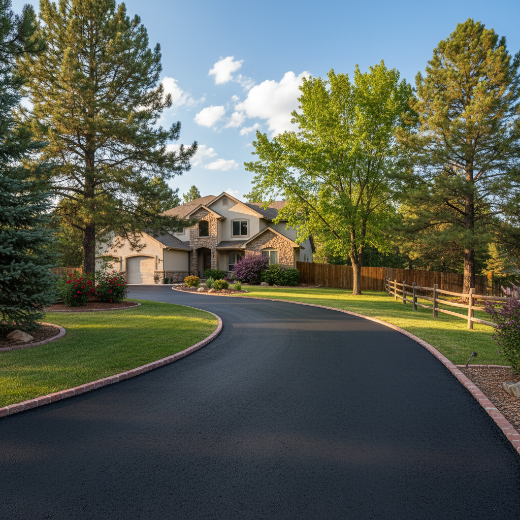 Completed residential asphalt work at a residential property in Flagstaff, AZ