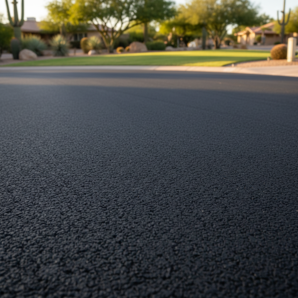 Completed driveway paving work at a residential property in Phoenix, AZ