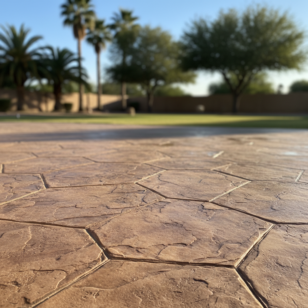 Completed decorative concrete work at a residential property in Avondale, AZ