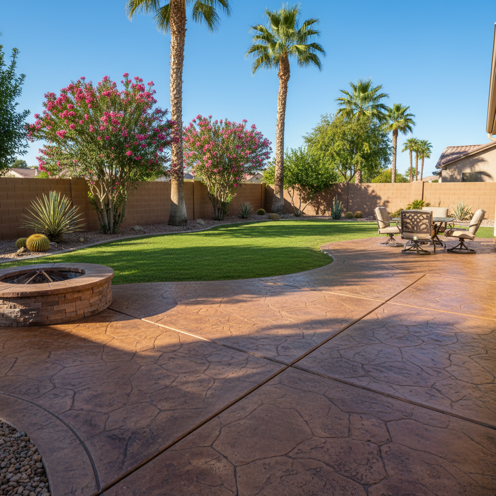 Completed decorative concrete work at a residential property in Avondale, AZ