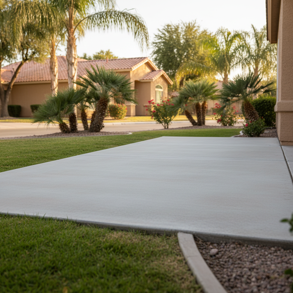 Completed concrete installation work at a residential property in Avondale, AZ