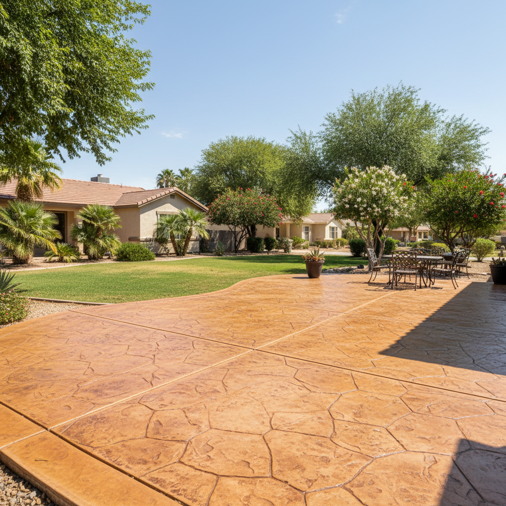 Completed decorative concrete work at a residential property in Avondale, AZ