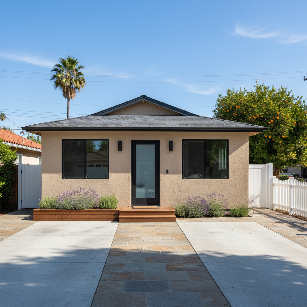 Completed garage conversion work at a residential property in Anaheim, CA