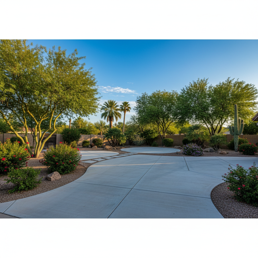 Completed concrete flatwork work at a residential property in Glendale, AZ