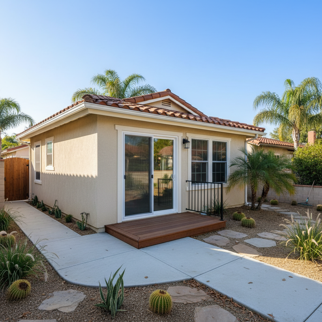 Completed garage conversion work at a residential property in Chula Vista, CA