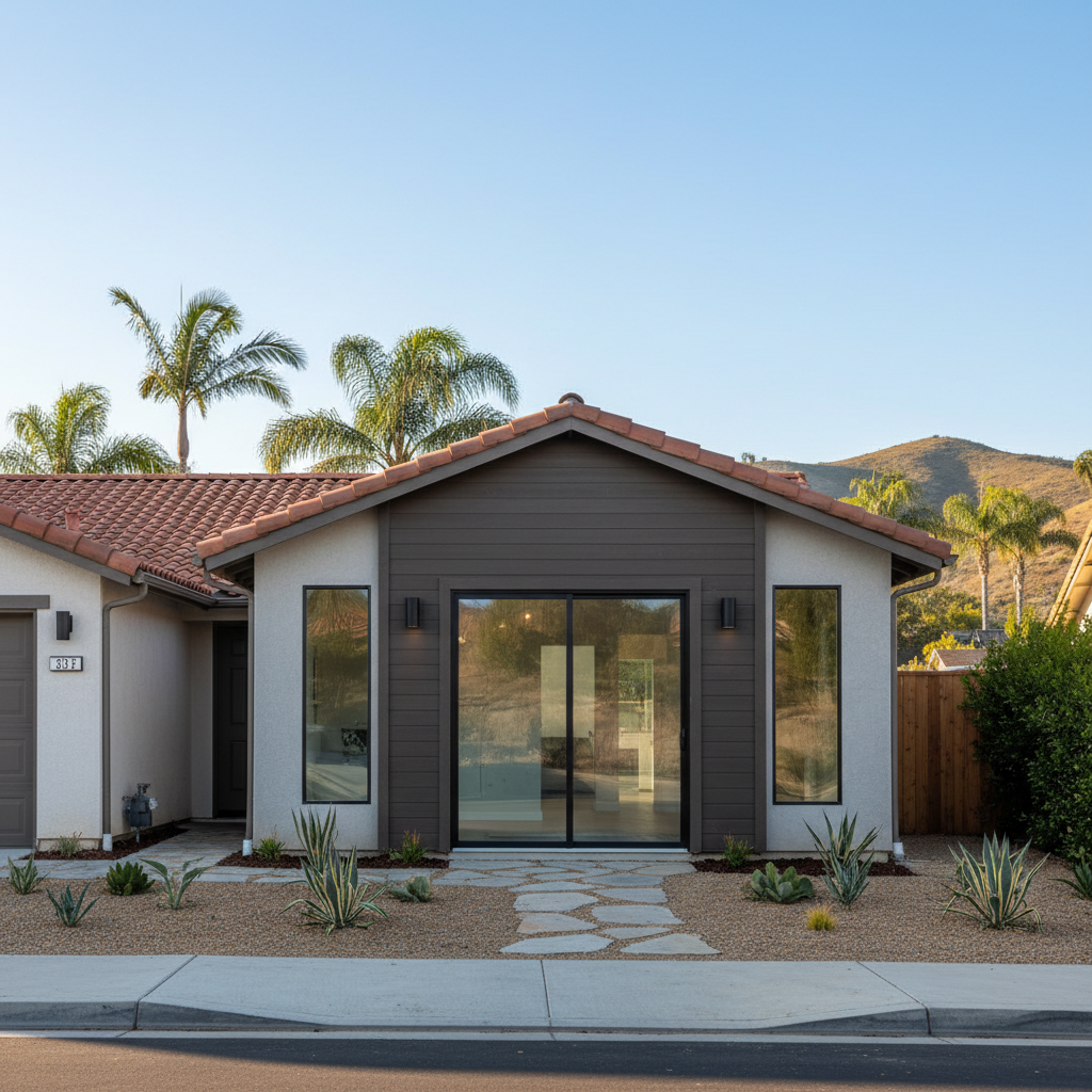 Completed garage conversion work at a residential property in Chula Vista, CA