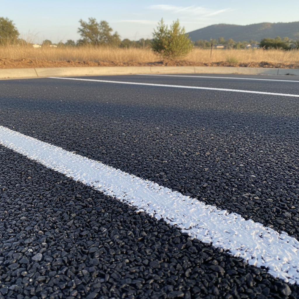 Completed asphalt striping work at a residential property in Chico, CA