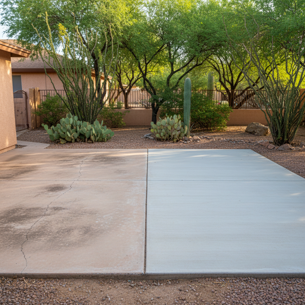 Completed concrete installation work at a residential property in Coolidge, AZ