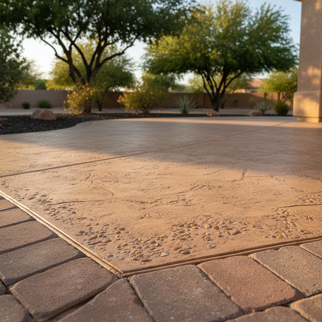 Completed concrete installation work at a residential property in Laveen Village, AZ