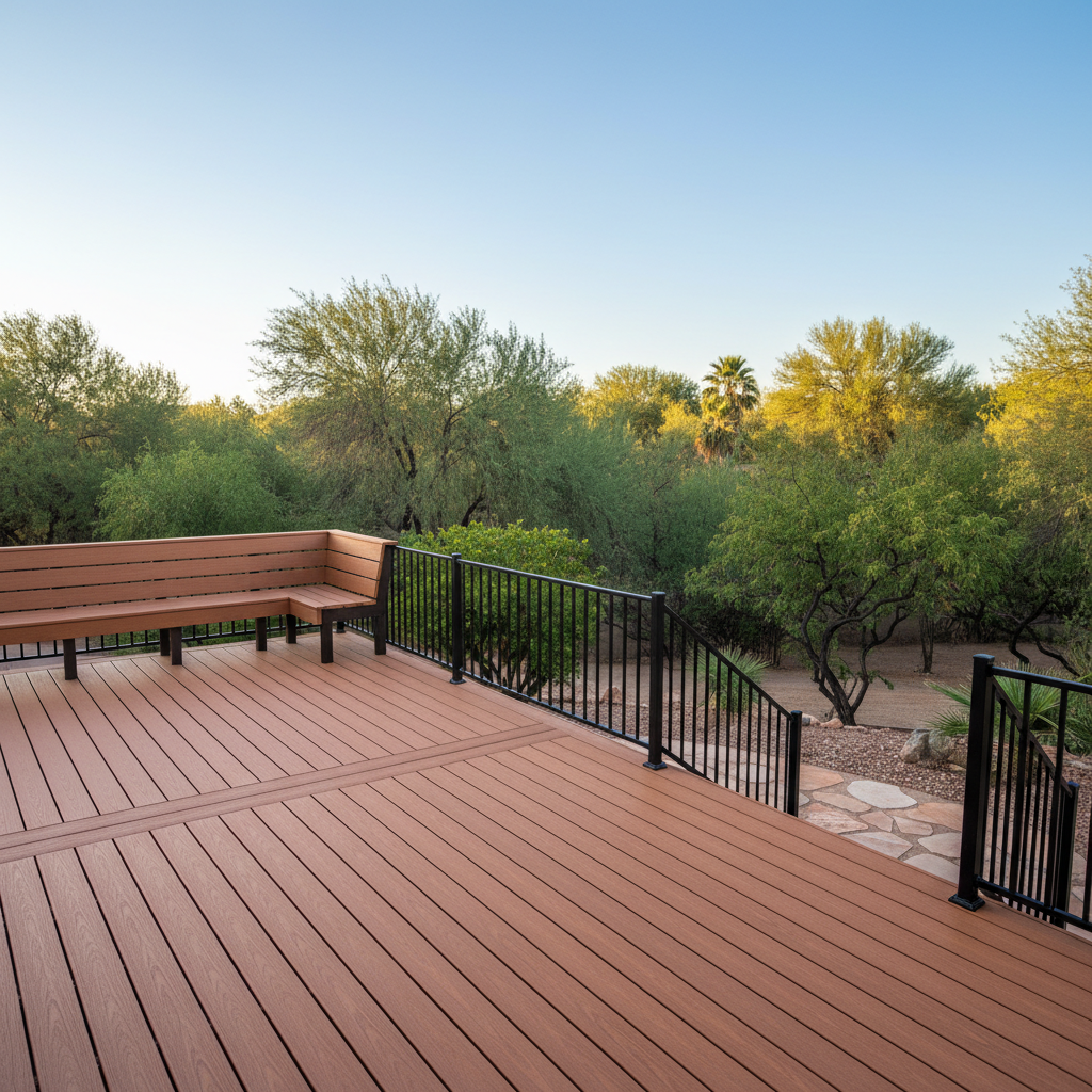 Completed composite decks work at a residential property in Scottsdale, AZ