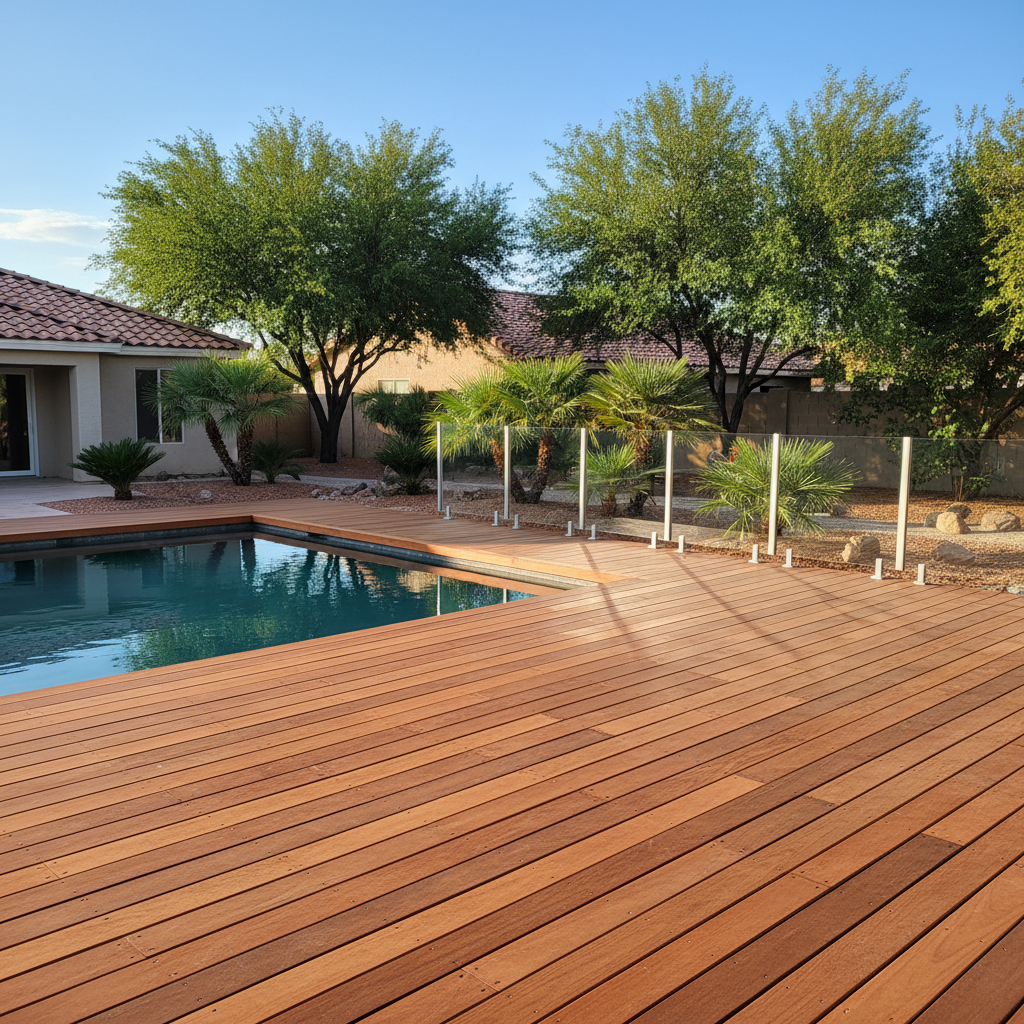 Completed pool decks work at a residential property in El Mirage, AZ