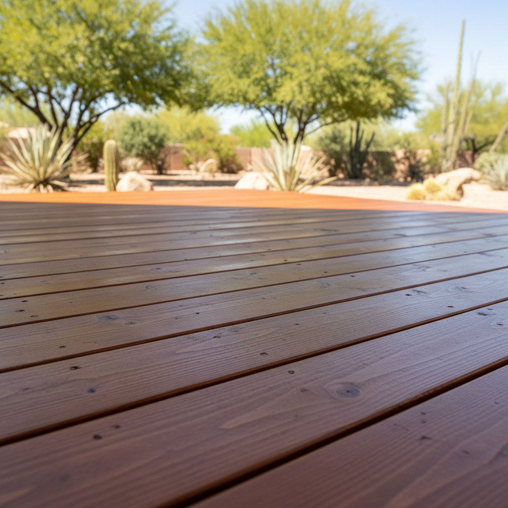Completed deck painting & staining work at a residential property in El Mirage, AZ
