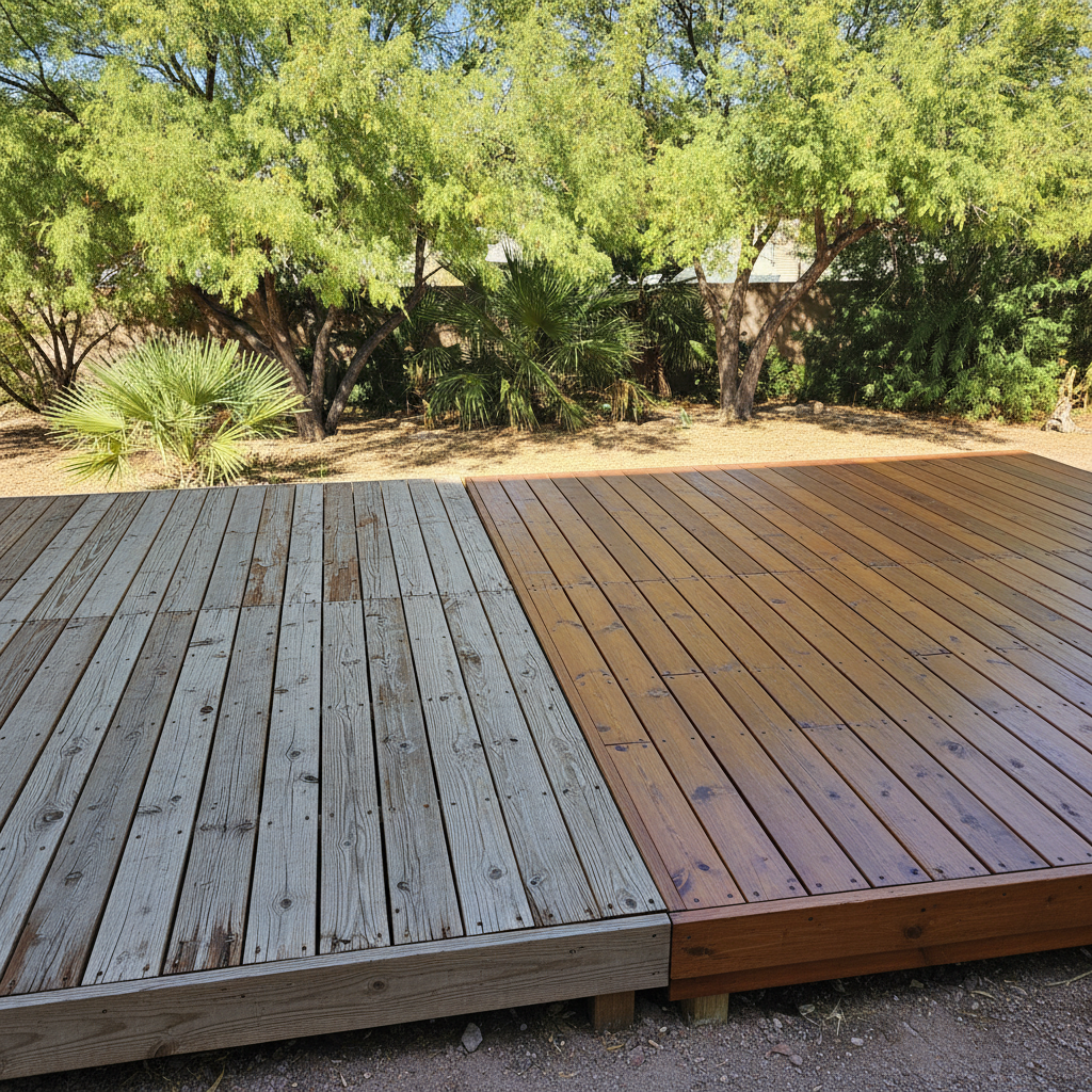 Completed deck repair work at a residential property in Glendale, AZ