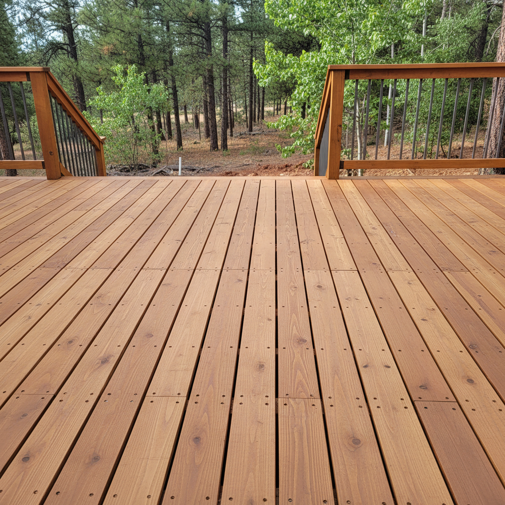 Completed deck construction work at a residential property in Flagstaff, AZ