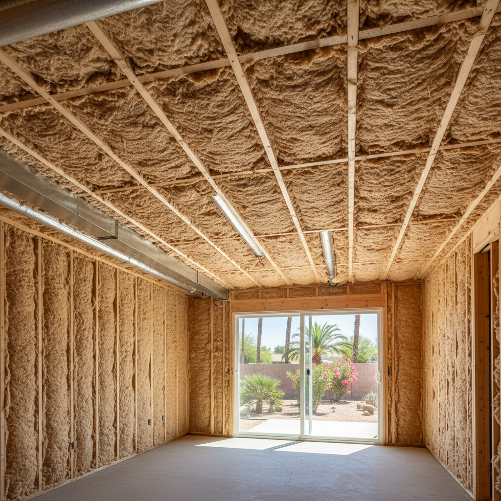 Completed basement insulation work at a residential property in Mesa, AZ