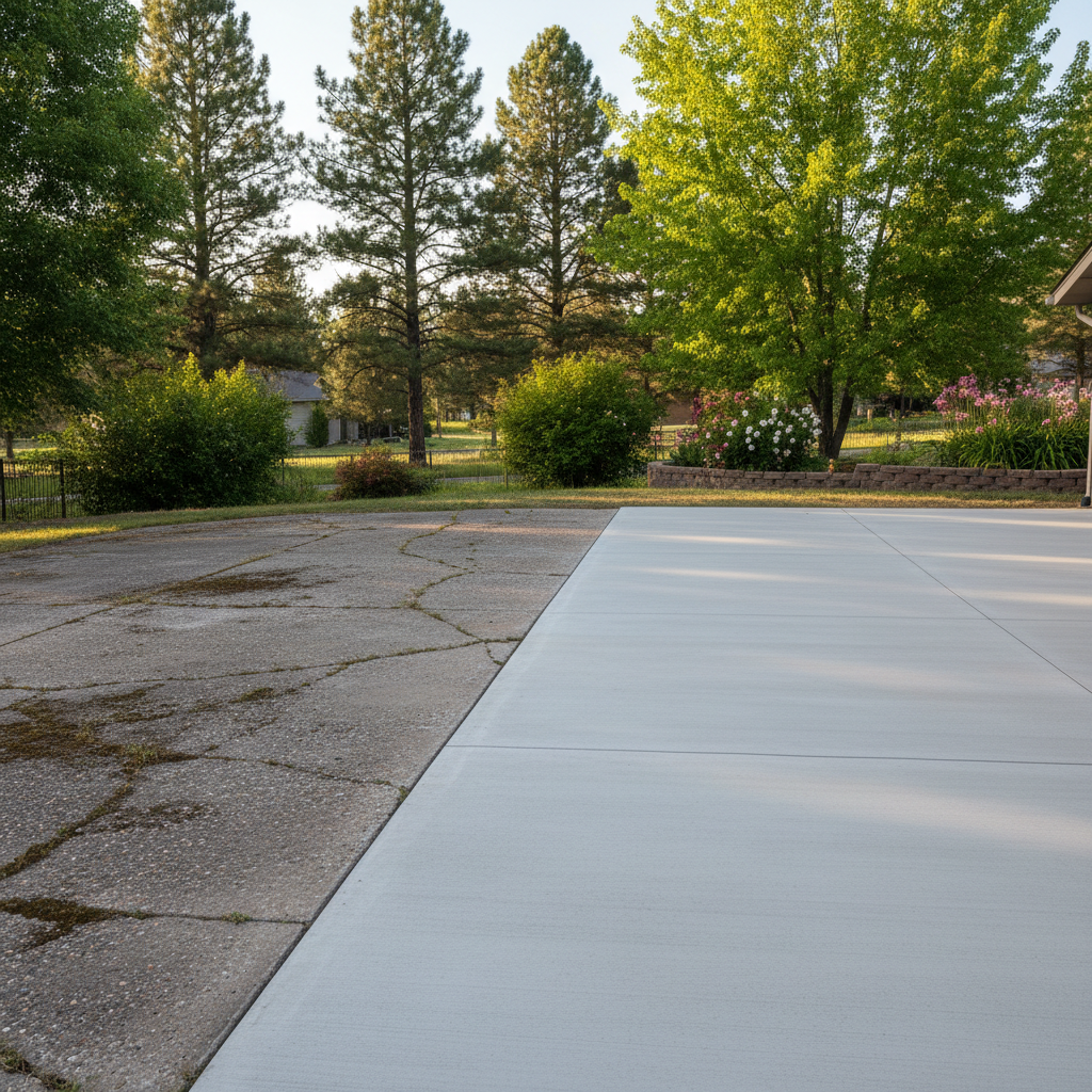 Completed concrete flatwork work at a residential property in Flagstaff, AZ