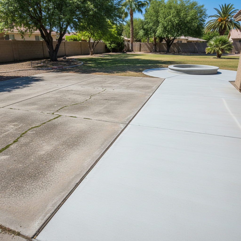 Completed concrete flatwork work at a residential property in Glendale, AZ