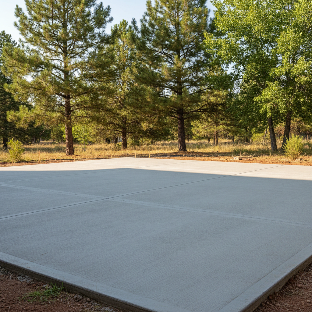 Completed concrete flatwork work at a residential property in Flagstaff, AZ