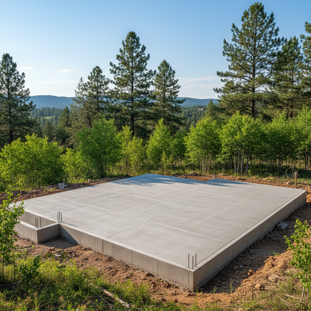 Completed concrete foundations work at a residential property in Flagstaff, AZ
