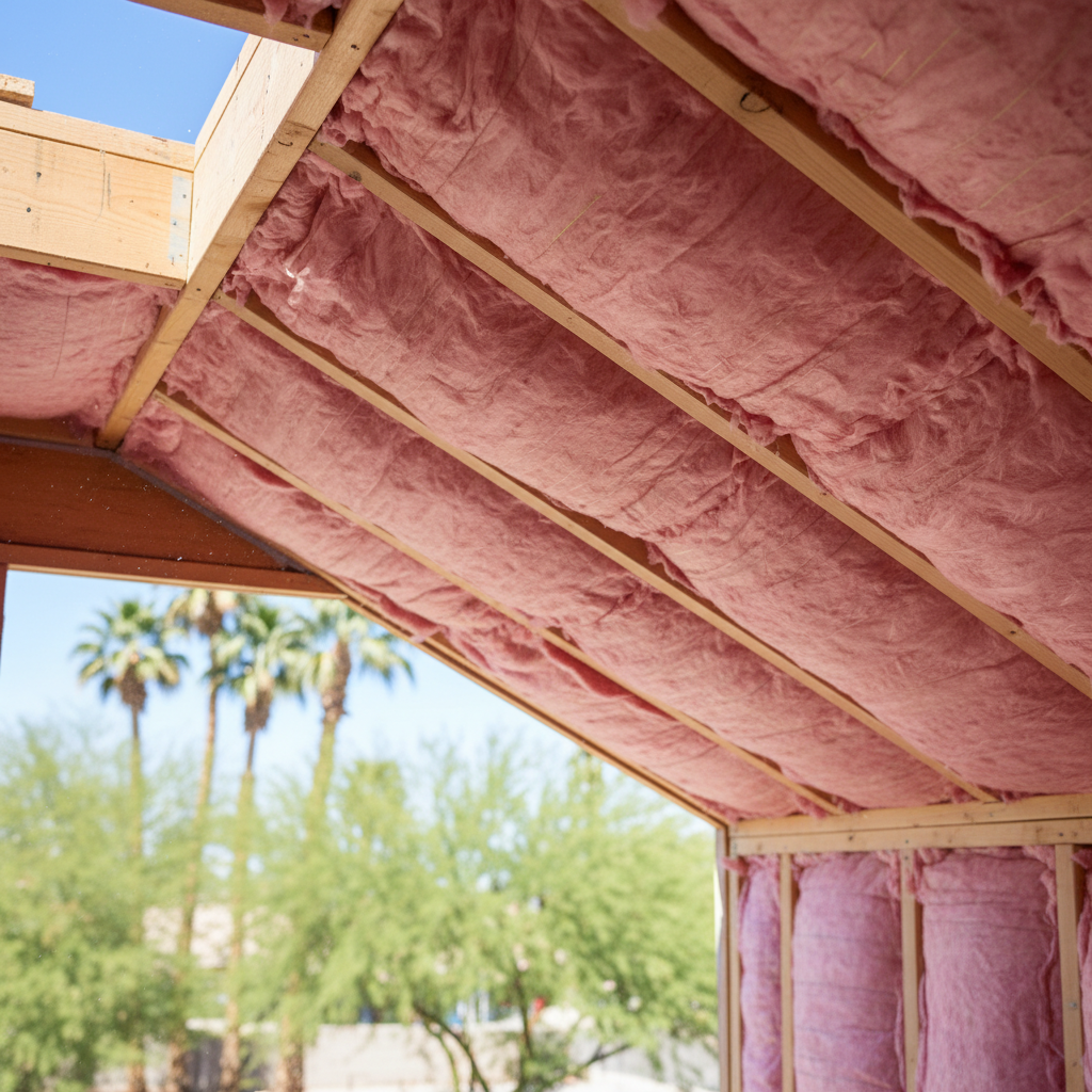 Completed batt insulation installation work at a residential property in Tempe, AZ