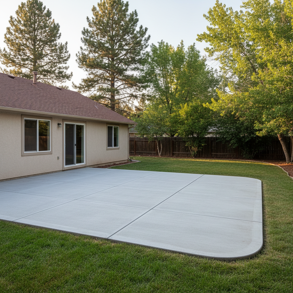 Completed concrete patios work at a residential property in Flagstaff, AZ
