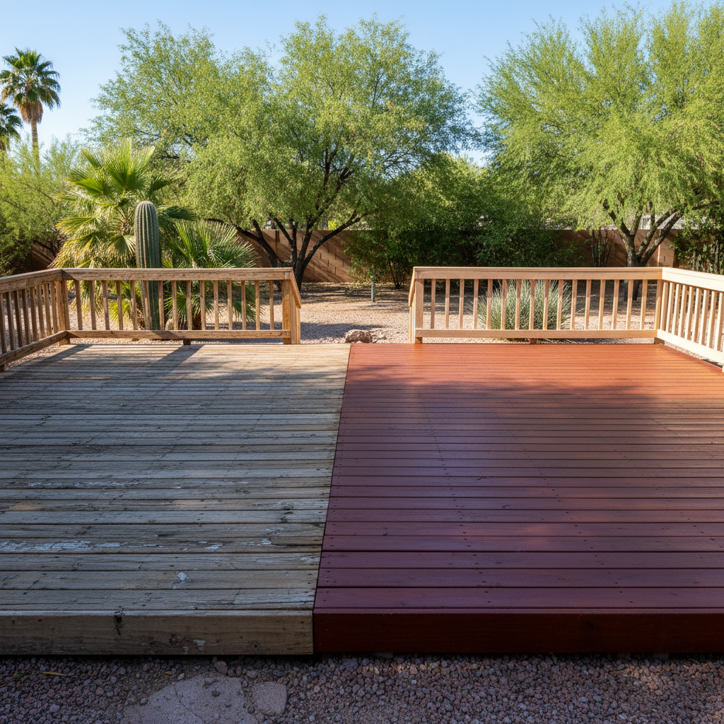 Completed deck painting & staining work at a residential property in Chandler, AZ