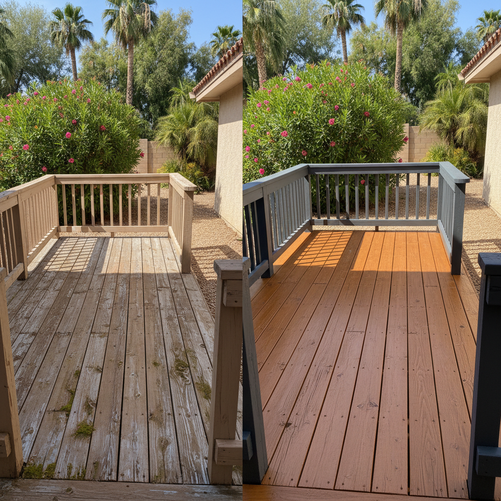 Completed deck painting & staining work at a residential property in Phoenix, AZ